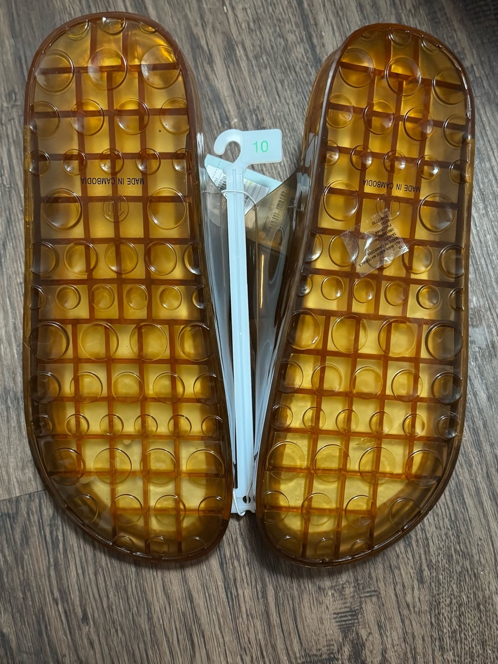 Shade & Shore Brown Transparent Double-Buckle Slide Sandals - Picture 2 of 4